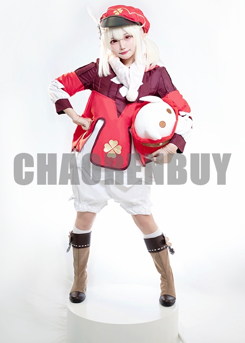 Genshin Impact Klee Costume Cosplay Suit Boots Wig Outfit-Chaorenbuy Cosplay