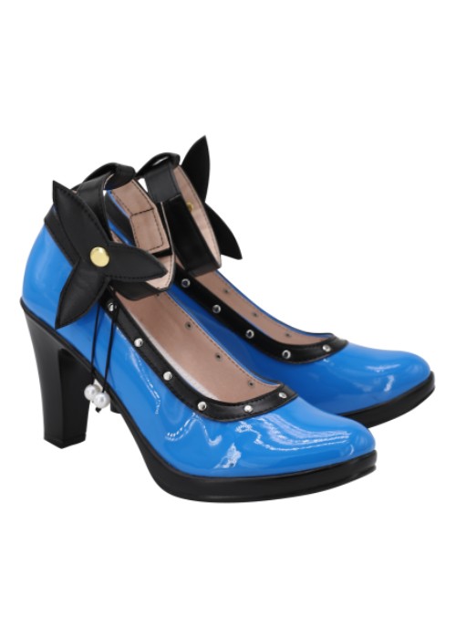  Tifa's Mature Blue Dress Shoes Final Fantasy VII Remake Cosplay Boots-Chaorenbuy Cosplay