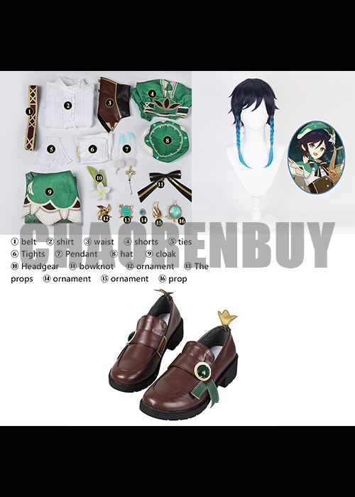 Venti Costume Genshin Impact Cosplay Suit Shoes Wig Outfit-Chaorenbuy Cosplay
