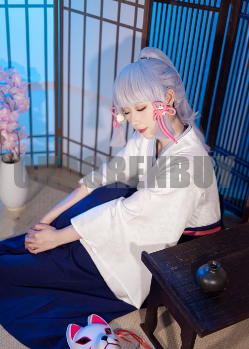 Kamisato Ayaka Costume Genshin Impact Cosplay Kendo Suit Wig Outfit-Chaorenbuy Cosplay