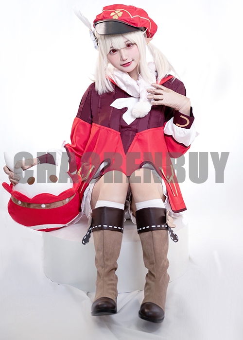 Genshin Impact Klee Costume Cosplay Suit Boots Wig Outfit-Chaorenbuy Cosplay