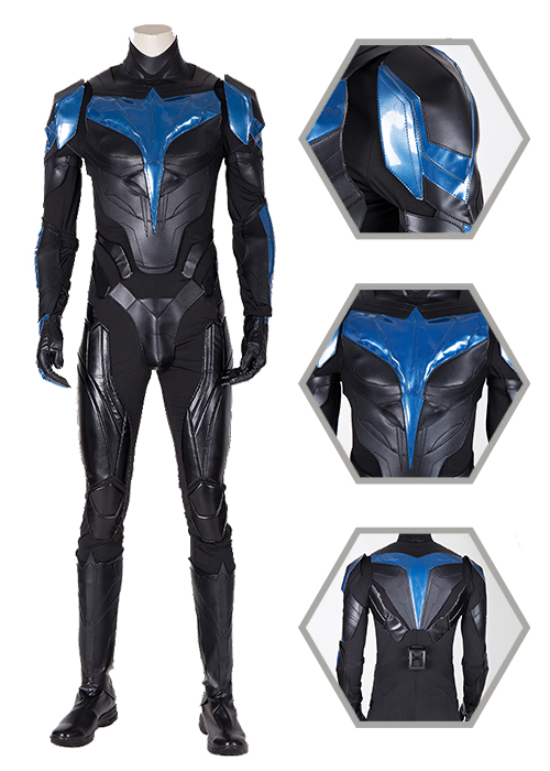Nightwing Costume Titans Dick Grayson Cosplay Suit Boots Outfit-Chaorenbuy Cosplay