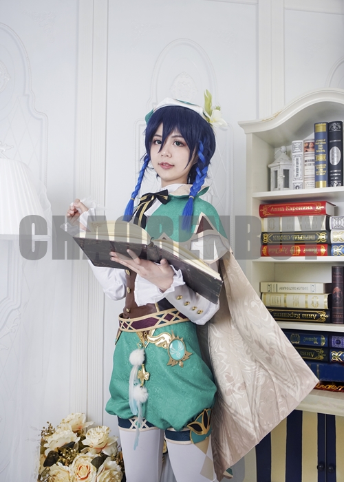 Venti Costume Genshin Impact Cosplay Suit Shoes Wig Outfit-Chaorenbuy Cosplay