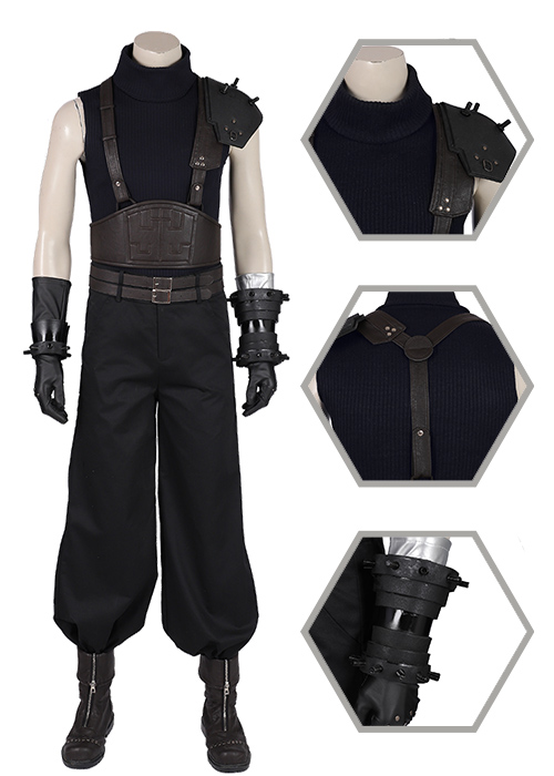 Cloud Strife Costume Final Fantasy VII Remake Cosplay Suit Boots Outfit-Chaorenbuy Cosplay