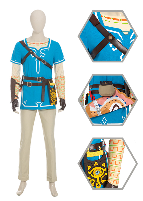 Link Costume Champion's Tunic Suit The Legend of Zelda Breath of the Wild Cosplay Boots Outfit