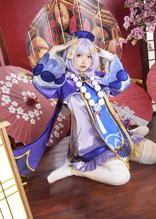 Genshin Impact Qiqi  Costume Cosplay Suit Shoes Wig Outfit-Chaorenbuy Cosplay