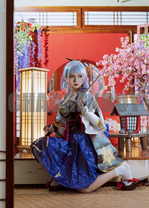 Genshin Impact Kamisato Ayaka Costume Cosplay Suit Shoes Wig-Chaorenbuy Cosplay