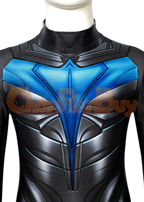 Nightwing Costume Titans Cosplay Jumpsuit Kids Size-Chaorenbuy Cosplay