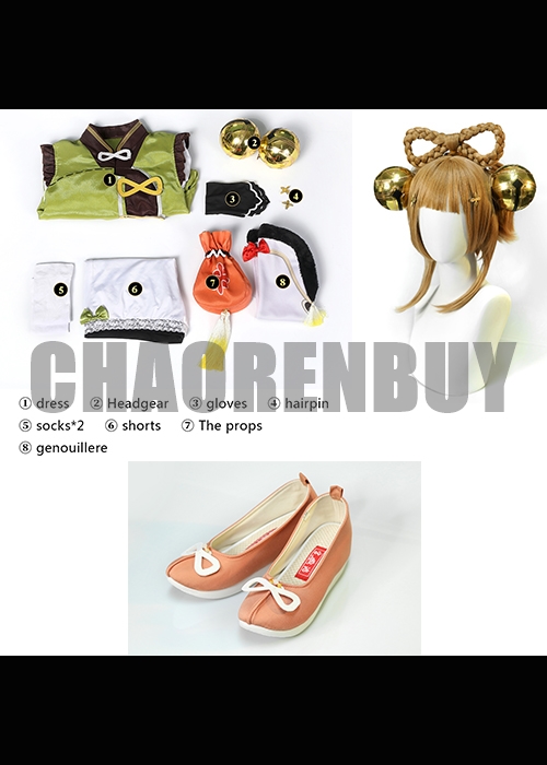 Yaoyao Costume Genshin Impact Cosplay Suit Shoes Wig Outfit-Chaorenbuy Cosplay