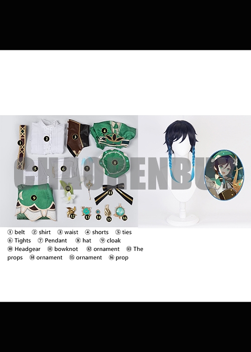 Venti Costume Genshin Impact Cosplay Suit Shoes Wig Outfit-Chaorenbuy Cosplay