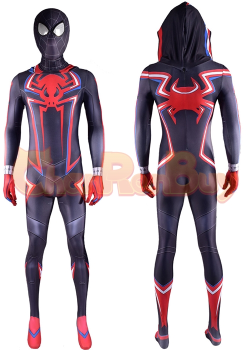 Spider Man Miles Morales Costume 2099 Suit Cosplay Bodysuit