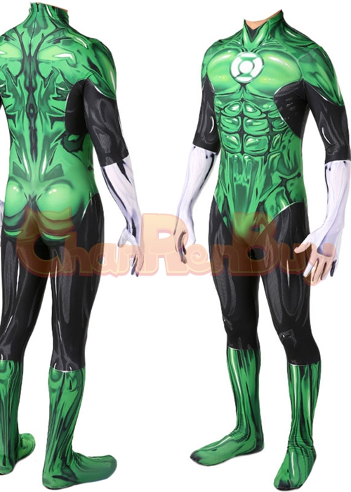 Green Lantern Costume HAL JORDAN Cosplay Bodysuit