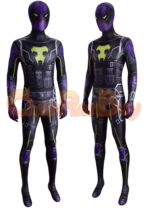 Spider Man Costume Miles Morales The Prowler Aaron Davis Suit Cosplay Bodysuit