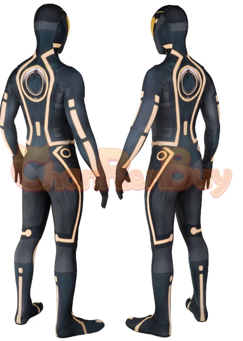 Spider Man Tron:Legacy Clu Costume Cosplay Bodysuit Yellow Ver.