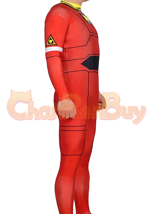 Power Rangers Red Jungle Fury Costume Cosplay Bodysuit