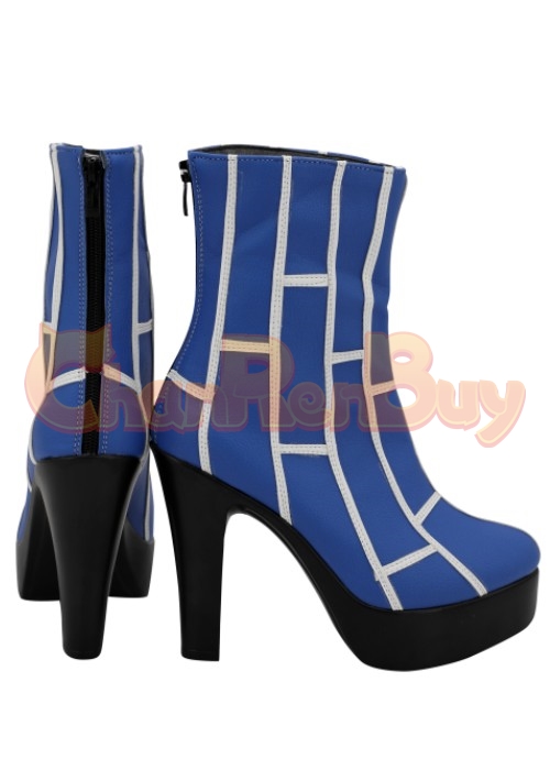 Jolyne Cujoh Kujo Shoes JoJo's Bizarre Adventure Cosplay Blue Boots-Chaorenbuy Cosplay