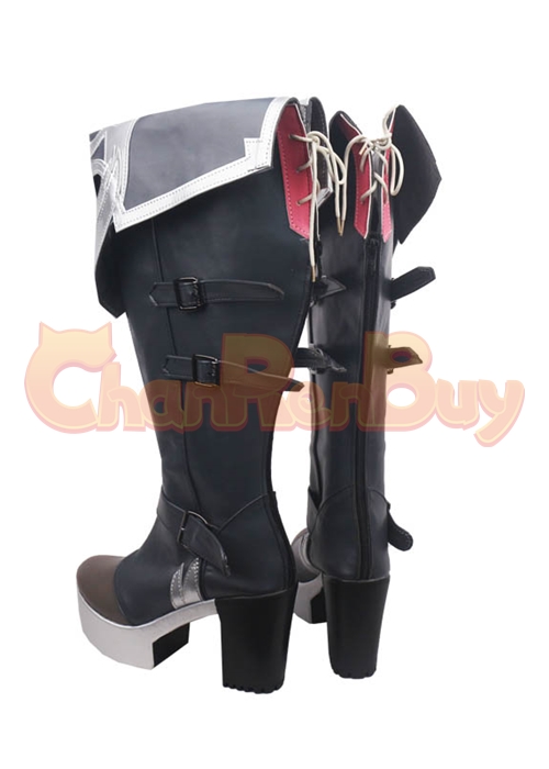 Red Dead of Night Diluc Shoes Genshin Impact Cosplay High Heel Boots