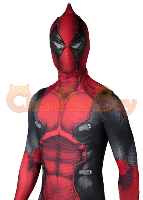 Deadpool Costume Wade Wilson Cosplay Bodysuit Horn Ver.