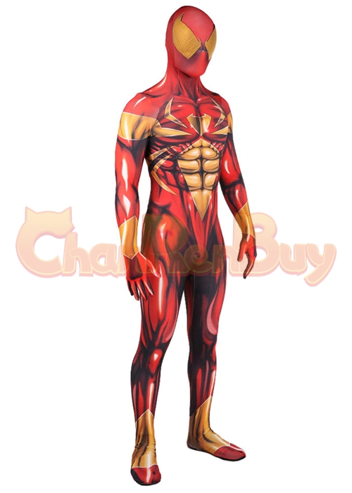 Iron Spider Man Suit Costume Peter Parker Cosplay Bodysuit Golden Ver.