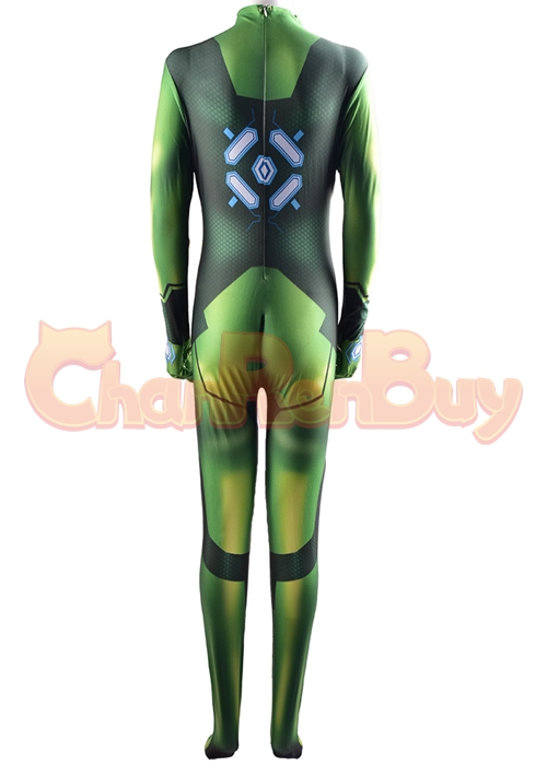 Metroid Samus Aran Green Costume Cosplay Bodysuit