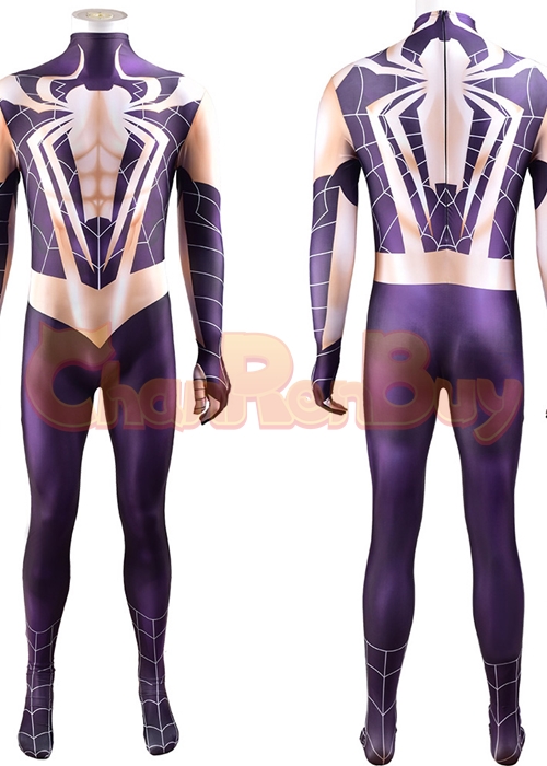 Spider Man Black Stealth Big Time Suit Costume Cosplay Bodysuit