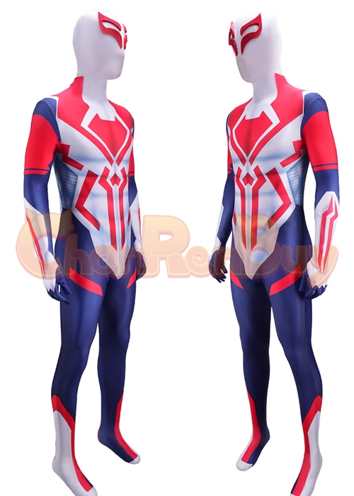 Spider Man 2099 Costume Miguel O'Hara Cosplay Bodysuit White Ver.
