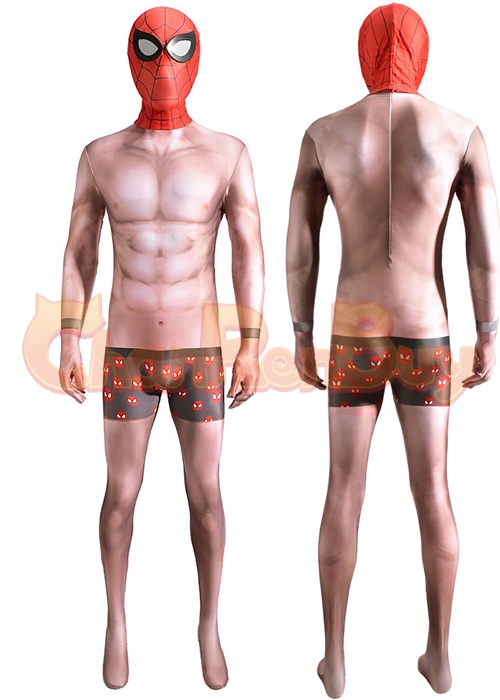 Spider Man Costume Undies Suit with Shorts Mask Cosplay Bodysuit