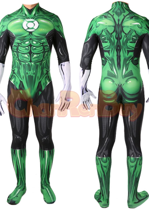 Green Lantern Costume HAL JORDAN Cosplay Bodysuit