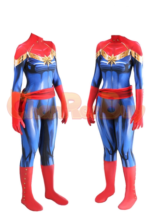 Avengers Endgame Captain Marvel Costume Cosplay Bodysuit