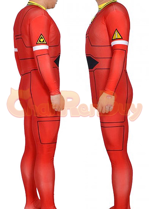 Power Rangers Red Jungle Fury Costume Cosplay Bodysuit