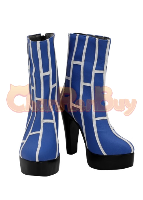 Jolyne Cujoh Kujo Shoes JoJo's Bizarre Adventure Cosplay Blue Boots-Chaorenbuy Cosplay