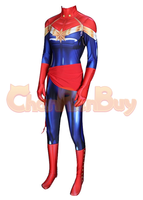 Avengers Endgame Captain Marvel Costume Carol Danvers Cosplay Bodysuit