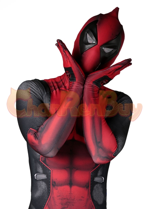 Deadpool Costume Wade Wilson Cosplay Bodysuit Horn Ver.