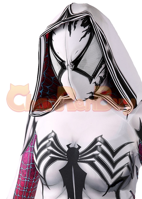 Venom Spider Gwen Costume Stacy Cosplay Bodysuit White Ver.