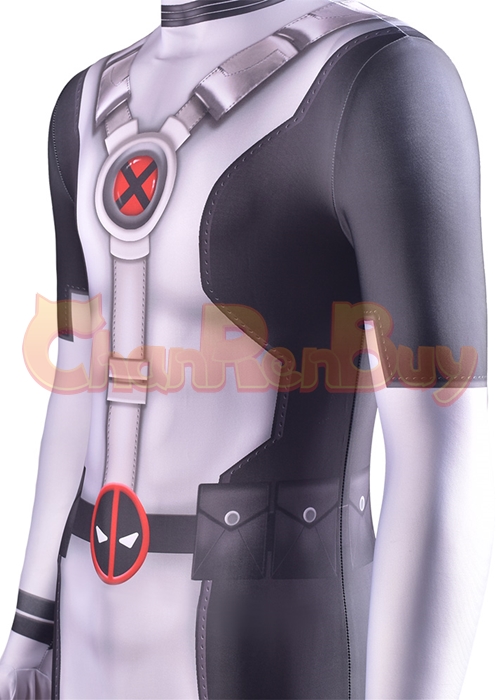 X-Force White Deadpool  Costume Cosplay Bodysuit