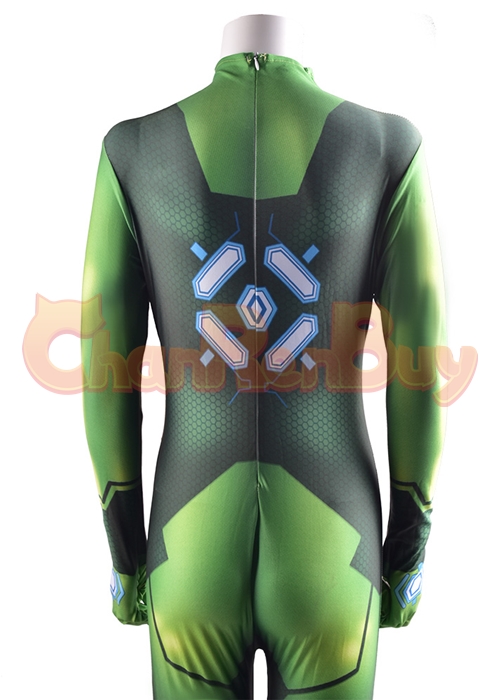 Metroid Samus Aran Green Costume Cosplay Bodysuit