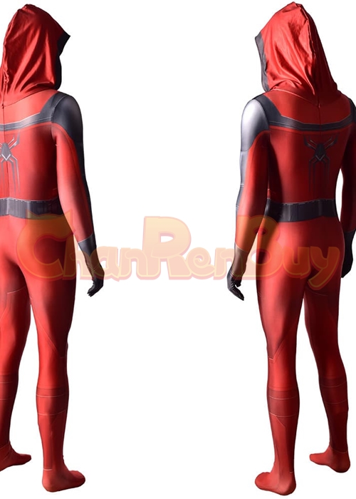 Spider Man Miles Morales Costume Crimson Cowl Suit Cosplay Bodysuit