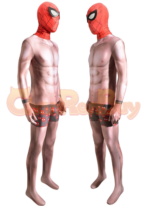 Spider Man Costume Undies Suit with Shorts Mask Cosplay Bodysuit