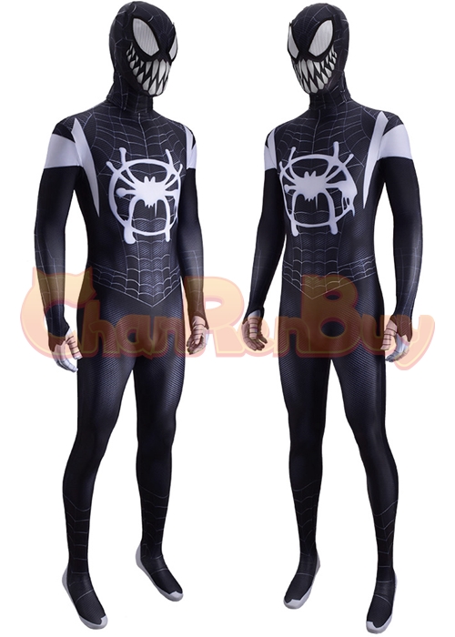 Spider Man Venom Symbiote Miles Morales Costume Cosplay Bodysuit