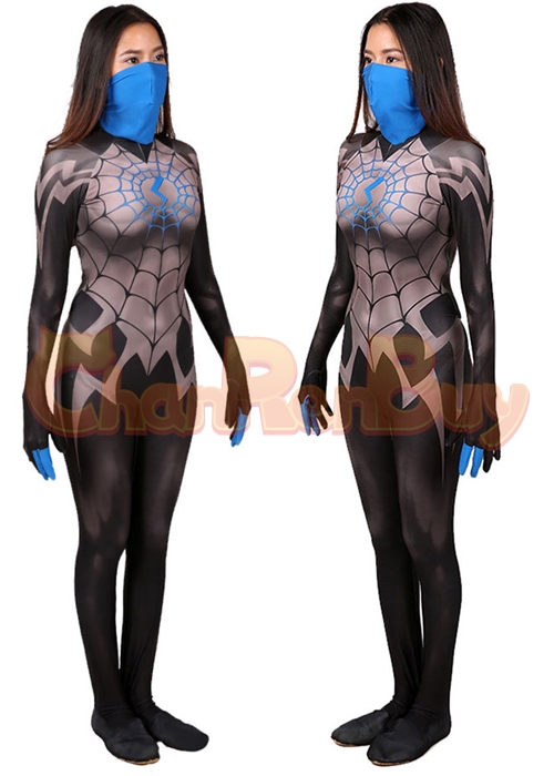 Spider Man Costume Silk Cindy Moon Cosplay Bodysuit Blue Version