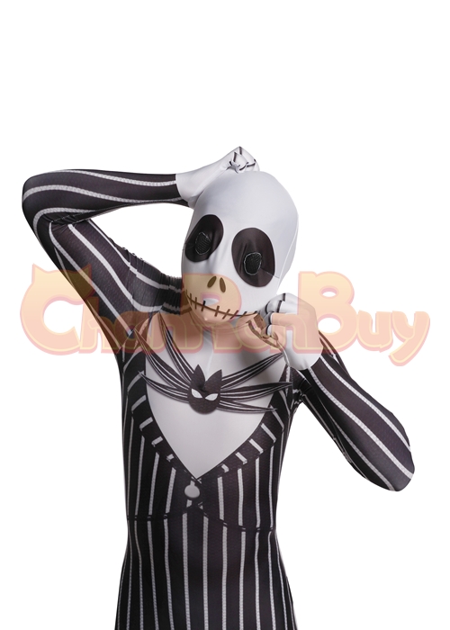 The Nightmare Before Christmas Jack Skellington Costume Halloween Cosplay Bodysuit