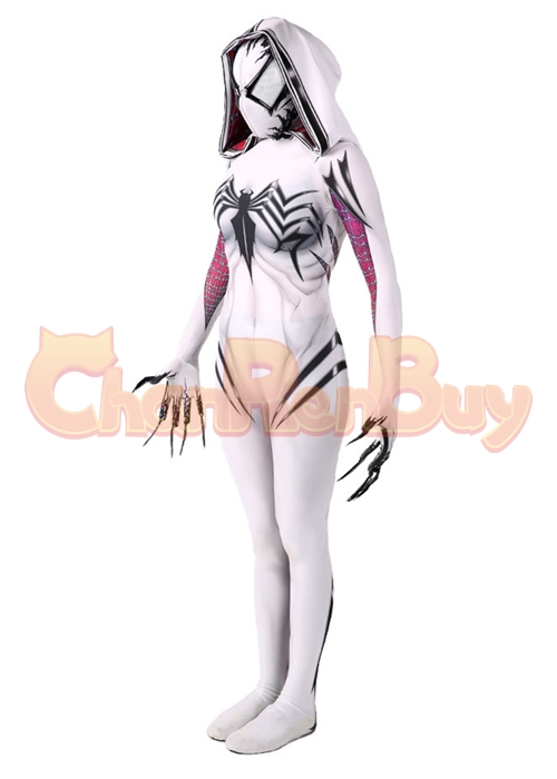 Venom Spider Gwen Costume Stacy Cosplay Bodysuit White Ver.