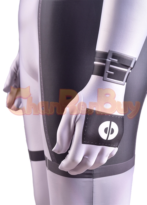 X-Force White Deadpool  Costume Cosplay Bodysuit