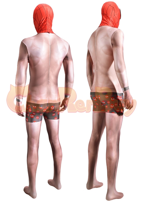 Spider Man Costume Undies Suit with Shorts Mask Cosplay Bodysuit