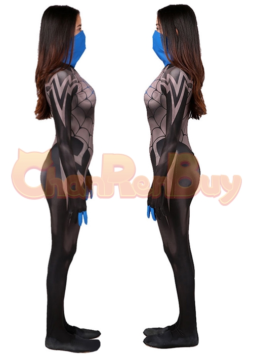 Spider Man Costume Silk Cindy Moon Cosplay Bodysuit Blue Version