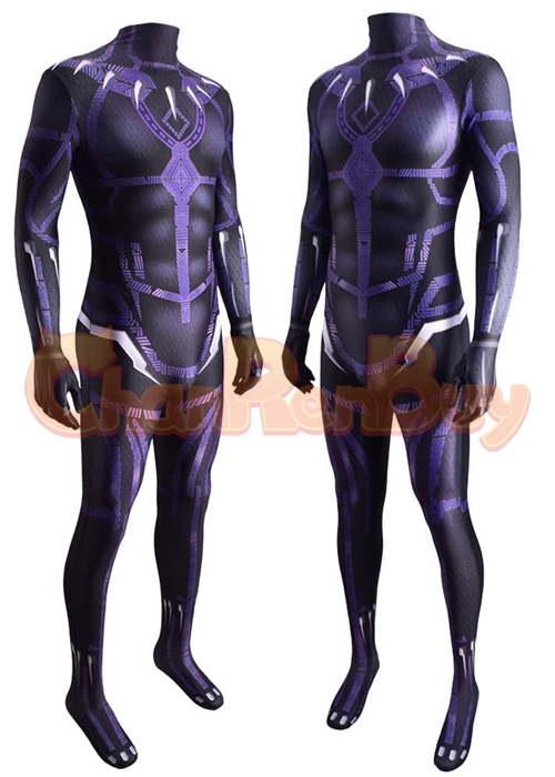 Black Panther Costume T'Challa Cosplay Bodysuit Purple Ver.