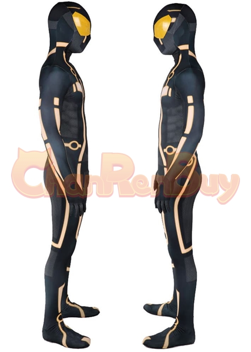 Spider Man Tron:Legacy Clu Costume Cosplay Bodysuit Yellow Ver.