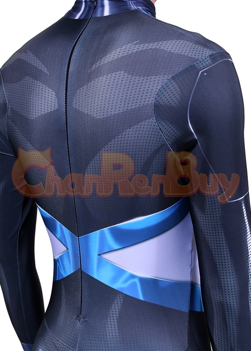 X Men Domino Neena Thurman Costume Cosplay Bodysuit