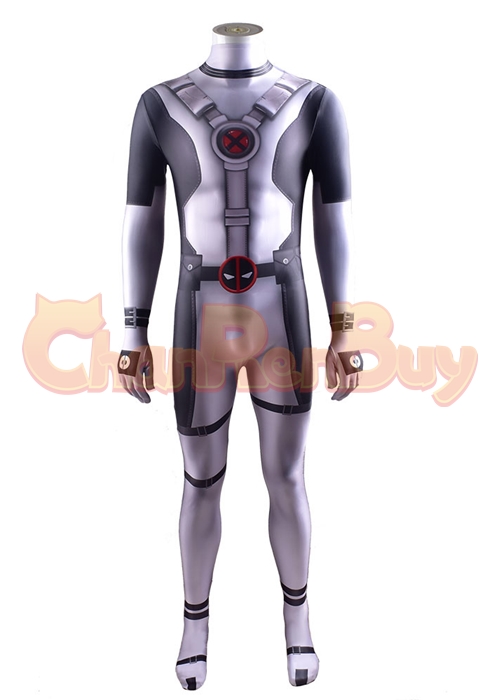 X-Force White Deadpool  Costume Cosplay Bodysuit
