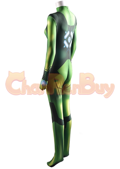 Metroid Samus Aran Green Costume Cosplay Bodysuit